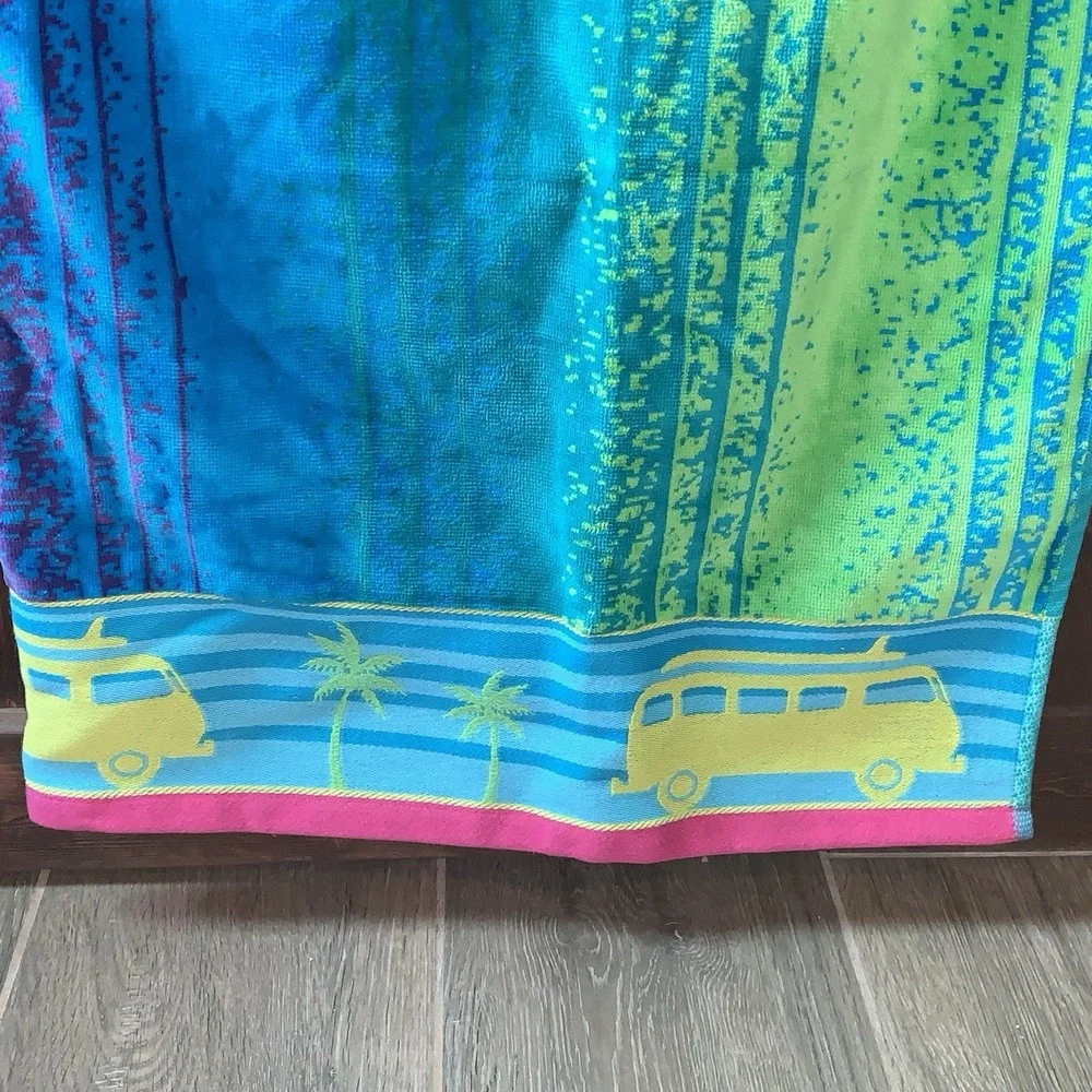 Resort‎ Living Beach Towel Rainbow Bus Thick Cotton Soft 72